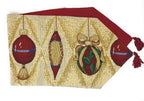 DaDa Bedding Elegant Christmas Ornaments Gold Red Tapestry Dining Table Runner (6139) DaDalogy Bedding Collection