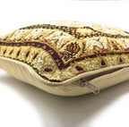 DaDa Bedding Elegant Golden Persian Style Rug Floral Tapestry Throw Pillow Covers 16" x 16" DaDalogy Bedding Collection