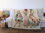 DaDa Bedding Elegant Tapestry Throw Blanket, Dancing Women African Dreams - 50” x 60” (7173) DaDalogy Bedding Collection