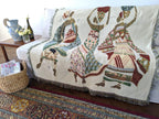 DaDa Bedding Elegant Tapestry Throw Blanket, Dancing Women African Dreams - 50” x 60” (7173) DaDalogy Bedding Collection