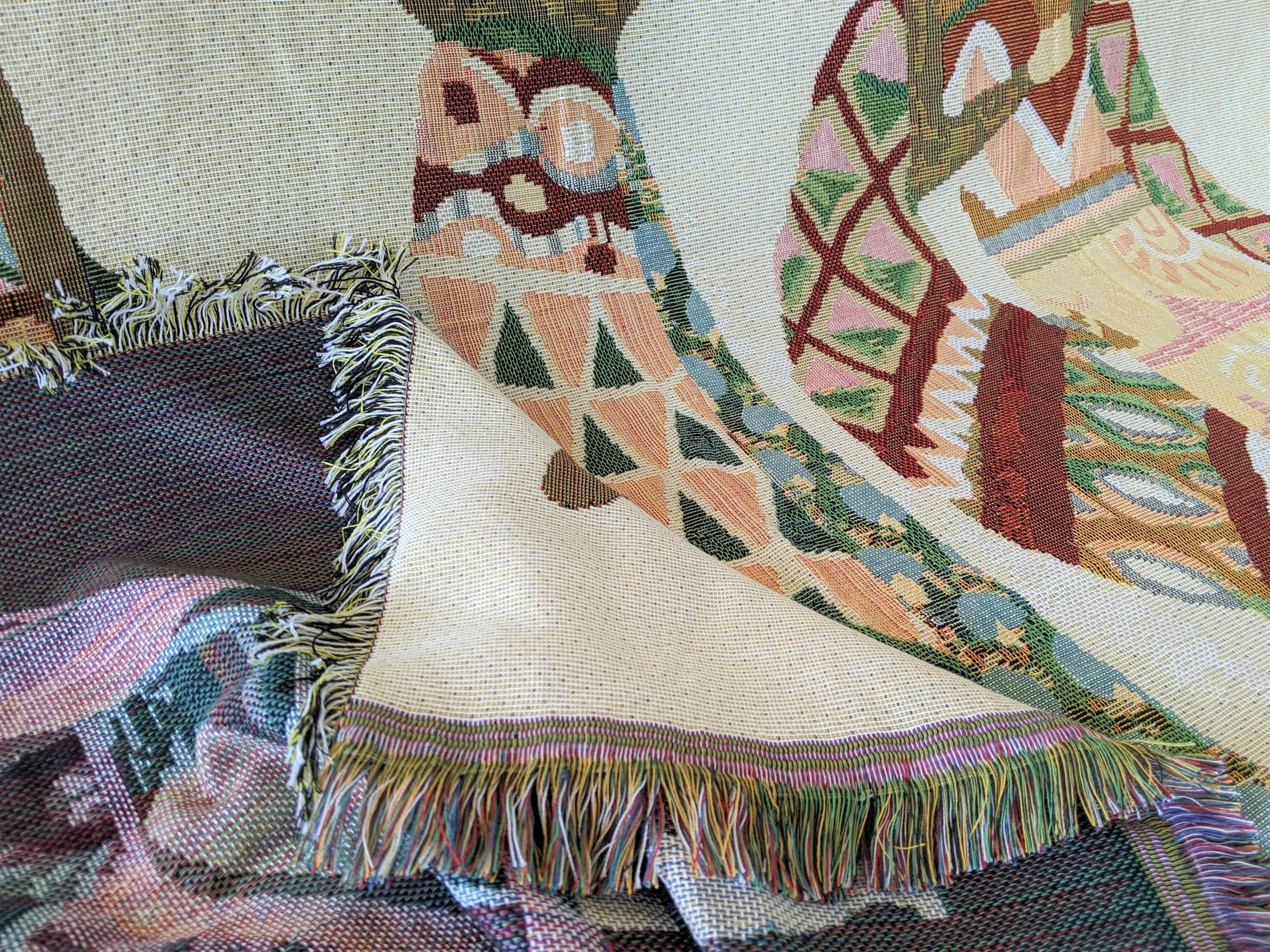 DaDa Bedding Elegant Tapestry Throw Blanket, Dancing Women African Dreams - 50” x 60” (7173) DaDalogy Bedding Collection