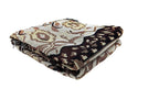 DaDa Bedding Elegant Tapestry Throw Blanket, Golden Persian Style Rug Ornate Floral - 50” x 60” (7175) DaDalogy Bedding Collection