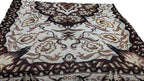 DaDa Bedding Elegant Tapestry Throw Blanket, Golden Persian Style Rug Ornate Floral - 50” x 60” (7175) DaDalogy Bedding Collection