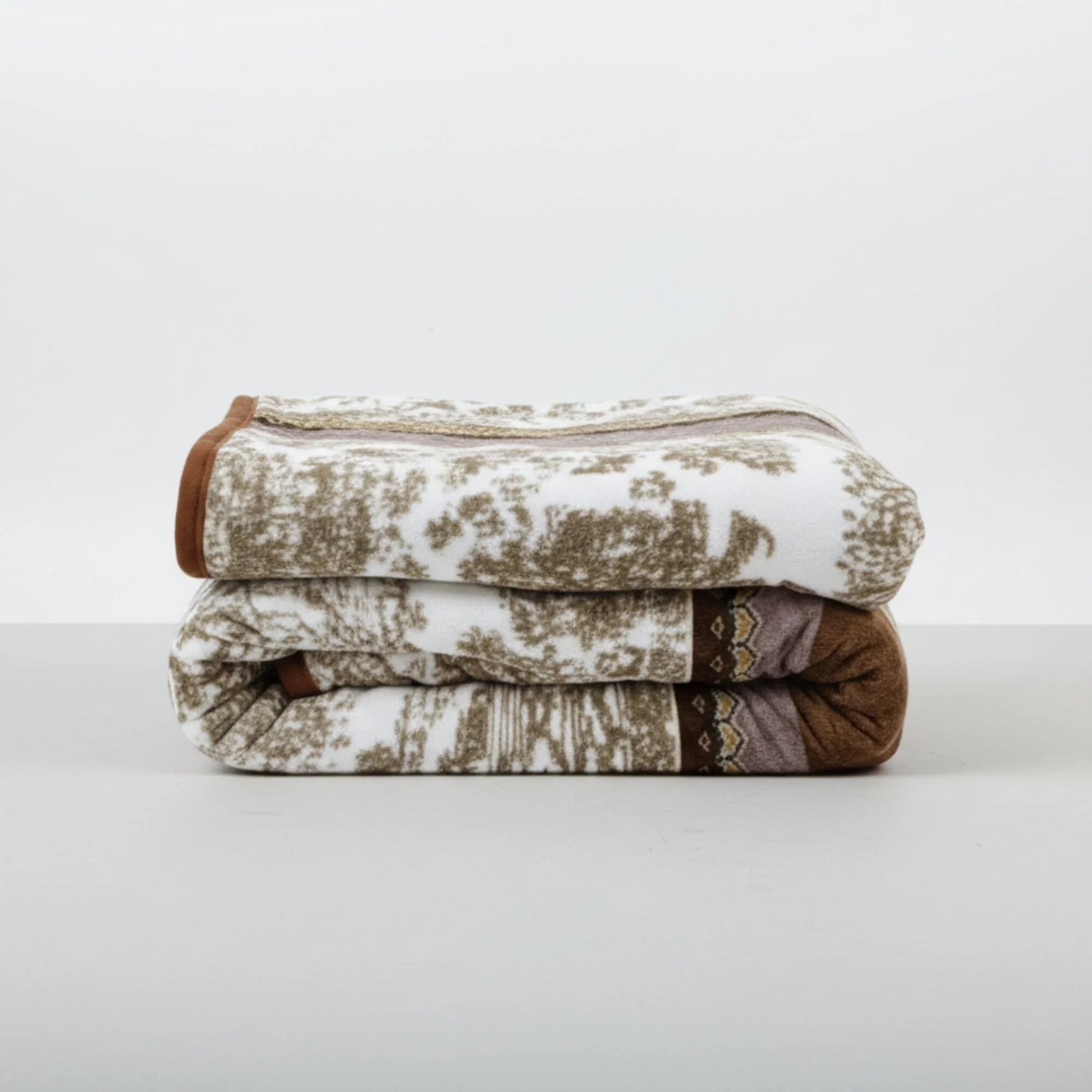 DaDa Bedding Elegant Twilight Lavender Brown Floral Flannel Mink Fleece Throw Blanket (XY9879) DaDalogy Bedding Collection