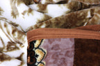 DaDa Bedding Elegant Twilight Lavender Brown Floral Flannel Mink Fleece Throw Blanket (XY9879) DaDalogy Bedding Collection