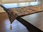 DaDa Bedding Ethnic Ornaments Geometric Black Elegant Woven Tapestry Dining Table Runner (18118) DaDalogy Bedding Collection