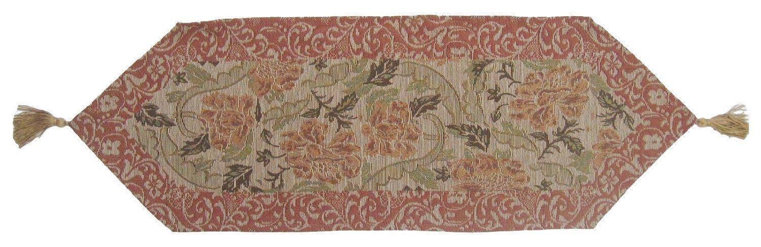 DaDa Bedding Floral Nature Garden Beige Orange Spices Tapestry Table Runner (10072) DaDalogy Bedding Collection