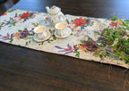 DaDa Bedding Floral Roses Tropical Paradise Birds Woven Tapestry Dining Table Runner (18116) DaDalogy Bedding Collection