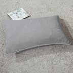 DaDa Bedding Floral Stone Wash Grey Diamond Pattern Quilted King Size Pillow Sham - 20” x 36” (JHW855) DaDalogy Bedding Collection