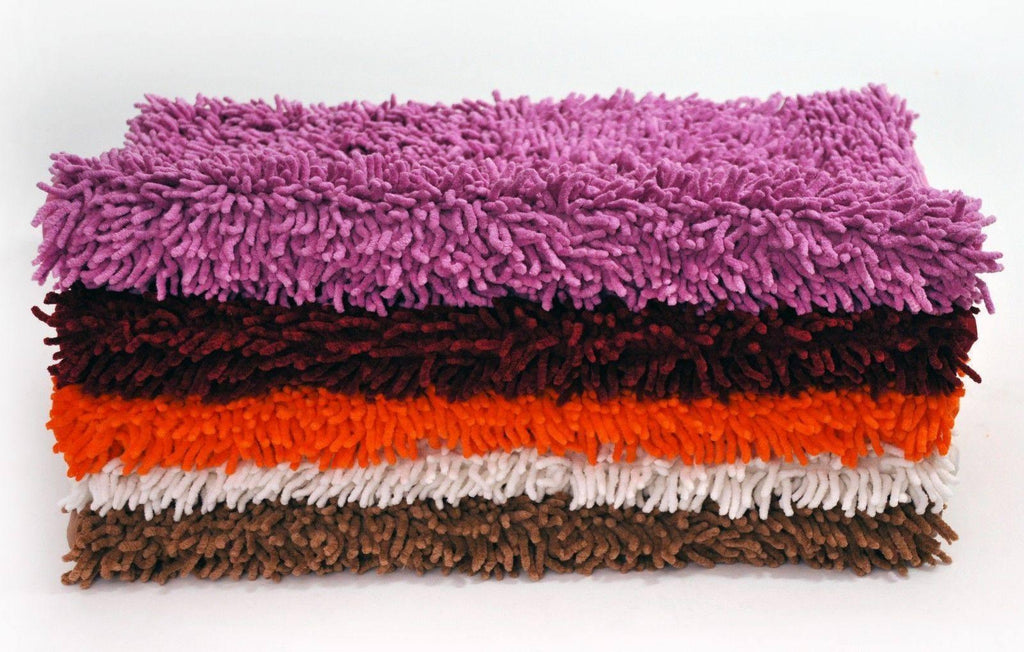 DaDa Bedding Fuchsia Magenta Pink Shaggy Soft Chenille Noodle Carpet Rug Bath Mat DaDalogy Bedding Collection