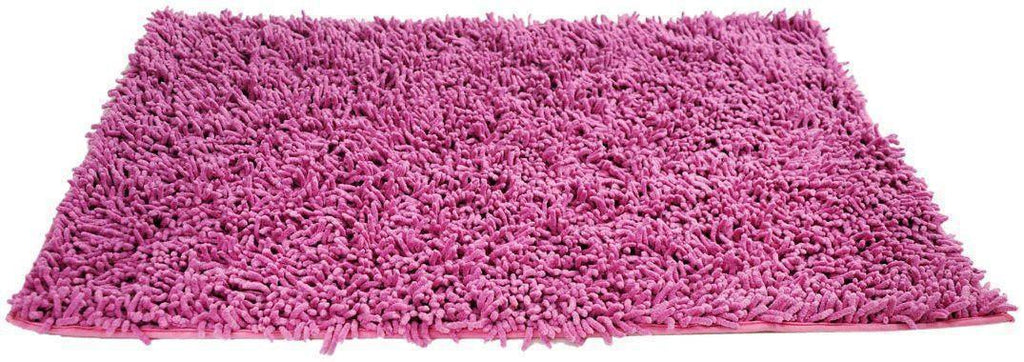 DaDa Bedding Fuchsia Magenta Pink Shaggy Soft Chenille Noodle Carpet Rug Bath Mat DaDalogy Bedding Collection
