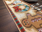 DaDa Bedding Gingerbread Snowman Holiday Woven Tapestry Dining Table Runner (12917) DaDalogy Bedding Collection