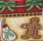 DaDa Bedding Gingerbread Snowman Woven Tapestry Throw Pillow Covers 16" x 16" (12917) DaDalogy Bedding Collection