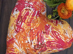 DaDa Bedding Hand-Made Sewn Marble Painted Heart Shaped Reversible Colorful Throw Pillow - 16” x 14” DaDalogy Bedding Collection