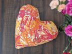 DaDa Bedding Hand-Made Sewn Marble Painted Heart Shaped Reversible Colorful Throw Pillow - 16” x 14” DaDalogy Bedding Collection