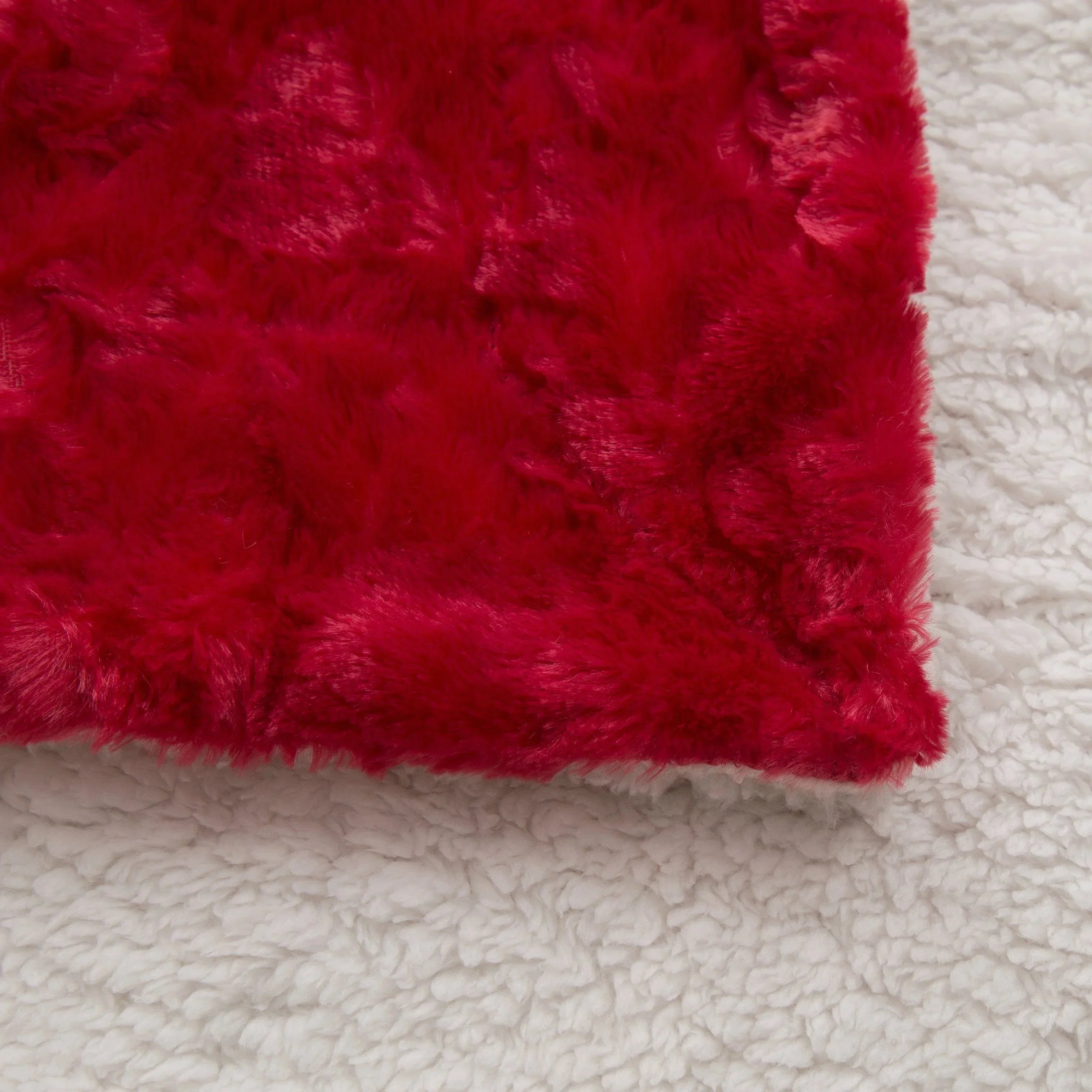 DaDa Bedding Luxury Romantic Red Lovely Hearts Dreamy Plush Faux Fur Throw Blanket (19) DaDalogy Bedding Collection