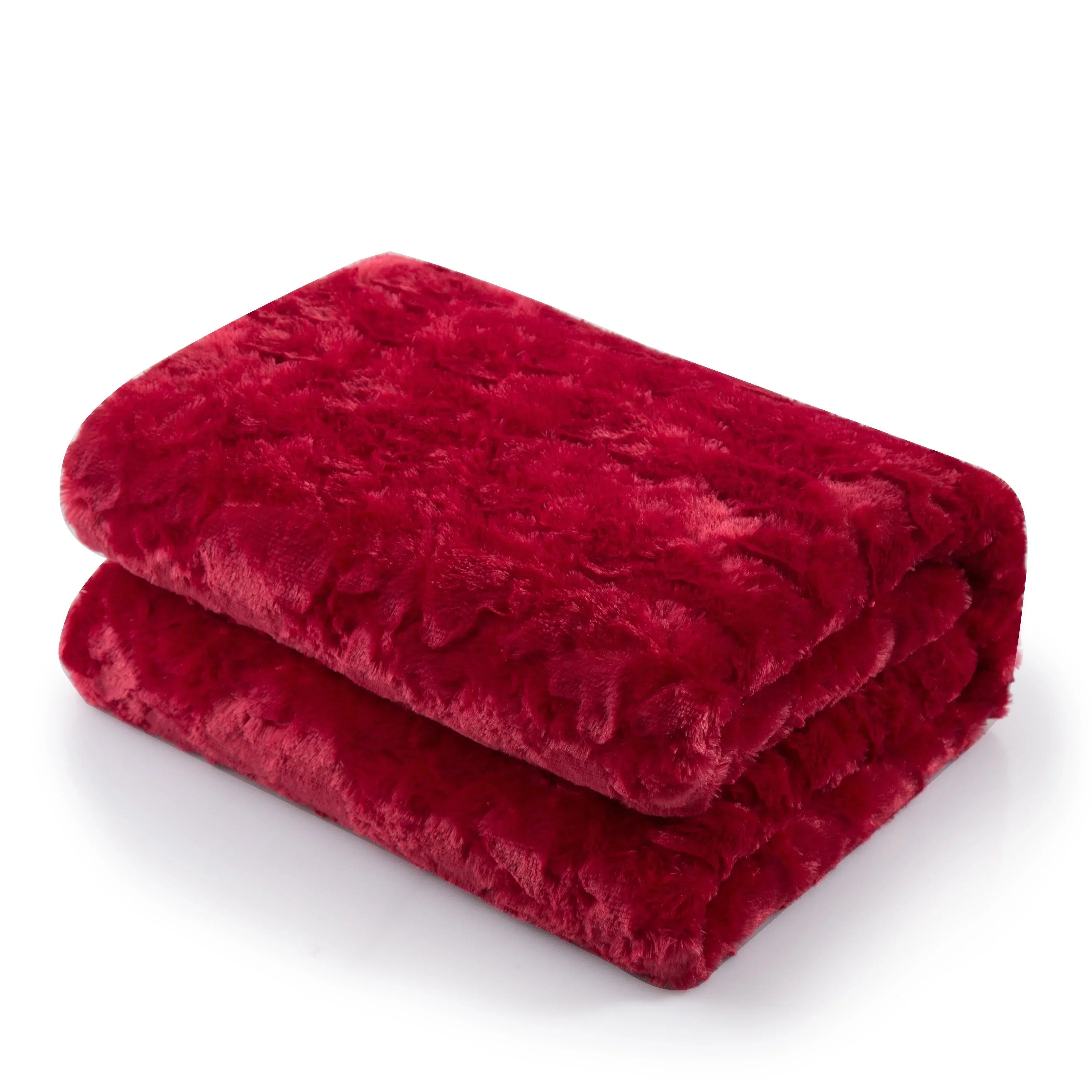 DaDa Bedding Luxury Romantic Red Lovely Hearts Dreamy Plush Faux Fur Throw Blanket (19) DaDalogy Bedding Collection