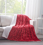 DaDa Bedding Luxury Romantic Red Lovely Hearts Dreamy Plush Faux Fur Throw Blanket (19) DaDalogy Bedding Collection
