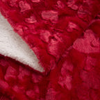 DaDa Bedding Luxury Romantic Red Lovely Hearts Dreamy Plush Faux Fur Throw Blanket (19) DaDalogy Bedding Collection