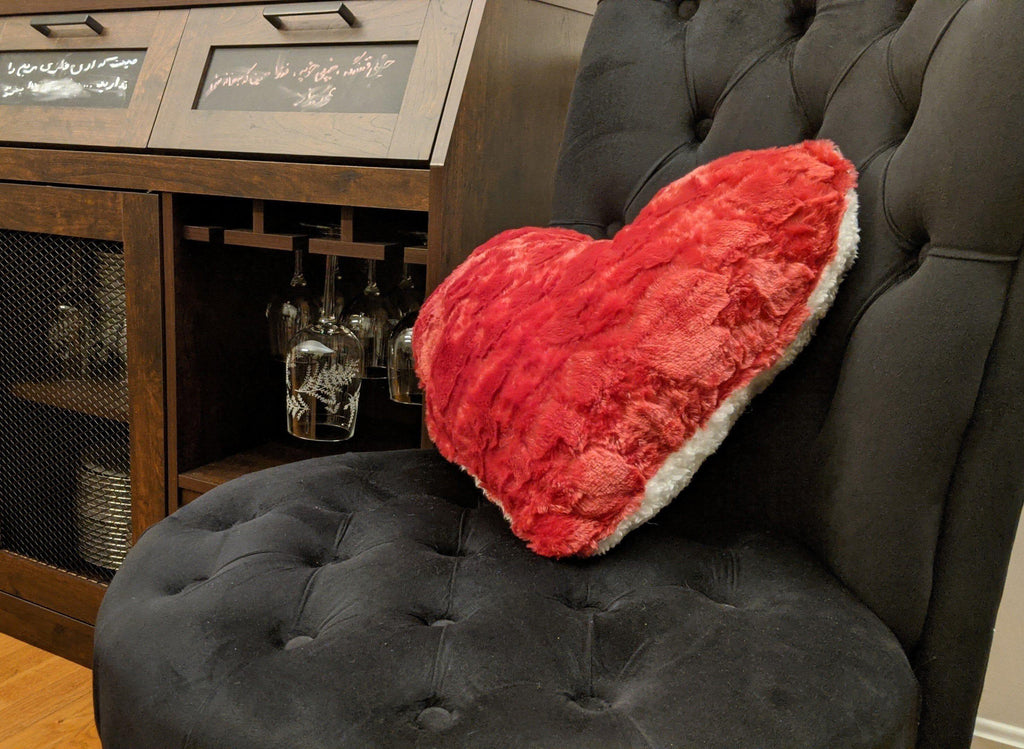 DaDa Bedding Luxury Romantic Valentine Heart Shaped Red Throw Pillow - 16” x 14” DaDalogy Bedding Collection