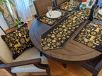 DaDa Bedding Magical Golden Reindeer Woven Tapestry Dining Table Runner (18272) DaDalogy Bedding Collection
