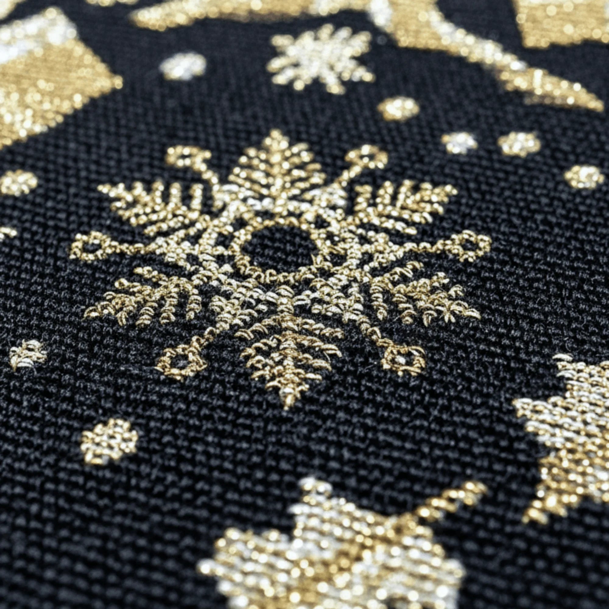 DaDa Bedding Magical Golden Reindeer Woven Tapestry Dining Table Runner (18272) DaDalogy Bedding Collection