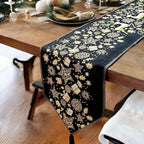 DaDa Bedding Magical Golden Reindeer Woven Tapestry Dining Table Runner (18272) DaDalogy Bedding Collection