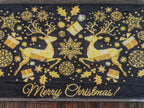 DaDa Bedding Magical Golden Reindeer Woven Tapestry Dining Table Runner (18272) DaDalogy Bedding Collection