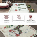 DaDa Bedding Magical Snowman Holiday Woven Tapestry Dining Table Runner (9733) DaDalogy Bedding Collection