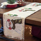 DaDa Bedding Magical Snowman Holiday Woven Tapestry Dining Table Runner (9733) DaDalogy Bedding Collection