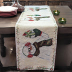 DaDa Bedding Magical Snowman Holiday Woven Tapestry Dining Table Runner (9733) DaDalogy Bedding Collection