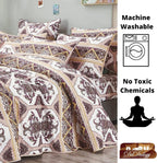 DaDa Bedding Majestic Oriental Kilim Bedspread - Royal Persian Traditional Design Intricate Ornate Ornament Print Coverlet w/ Shams DaDalogy Bedding Collection