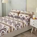 DaDa Bedding Majestic Oriental Kilim Fitted Sheet - w/ Pillow Cases Royal Persian Traditional Design Intricate Ornate Ornament Print DaDalogy Bedding Collection