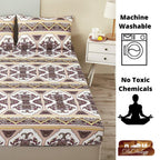 DaDa Bedding Majestic Oriental Kilim Fitted Sheet - w/ Pillow Cases Royal Persian Traditional Design Intricate Ornate Ornament Print DaDalogy Bedding Collection