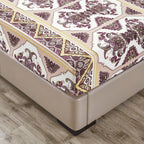 DaDa Bedding Majestic Oriental Kilim Fitted Sheet - w/ Pillow Cases Royal Persian Traditional Design Intricate Ornate Ornament Print DaDalogy Bedding Collection