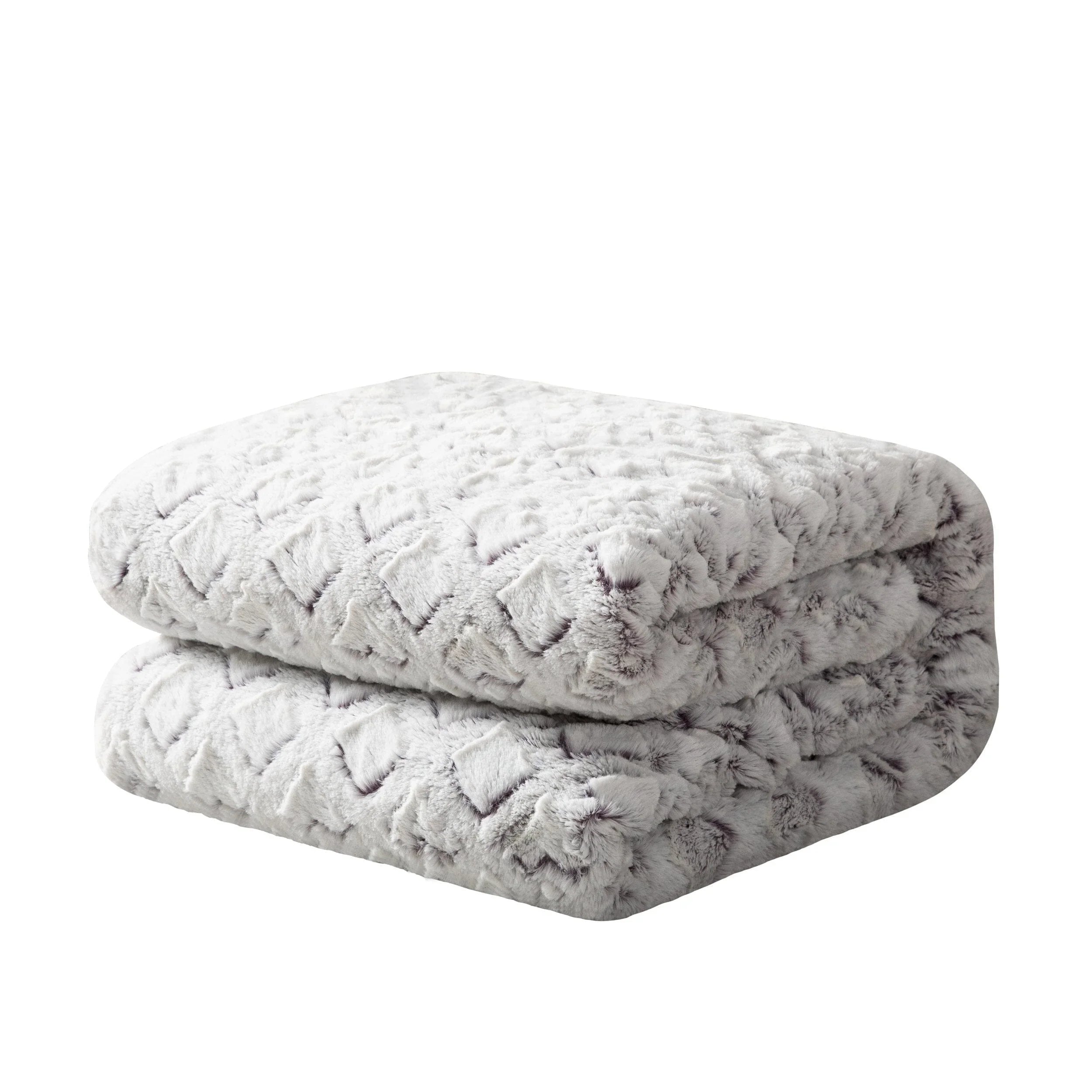 DaDa Bedding Luxury Dreamy Milky White & Purple Sherpa Backside Faux Fur Throw Blanket (M3395) DaDalogy Bedding Collection