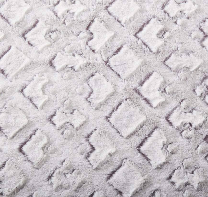 DaDa Bedding Luxury Dreamy Milky White & Purple Sherpa Backside Faux Fur Throw Blanket (M3395) DaDalogy Bedding Collection