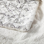 DaDa Bedding Luxury Dreamy Milky White & Purple Sherpa Backside Faux Fur Throw Blanket (M3395) DaDalogy Bedding Collection