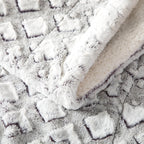 DaDa Bedding Luxury Dreamy Milky White & Purple Sherpa Backside Faux Fur Throw Blanket (M3395) DaDalogy Bedding Collection