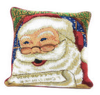 DaDa Bedding Naughty or Nice Santa Claus Christmas Woven Tapestry Throw Pillow Cover - 16" x 16" DaDalogy Bedding Collection