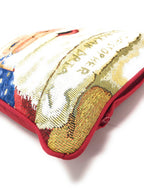 DaDa Bedding Naughty or Nice Santa Claus Christmas Woven Tapestry Throw Pillow Cover - 16" x 16" DaDalogy Bedding Collection