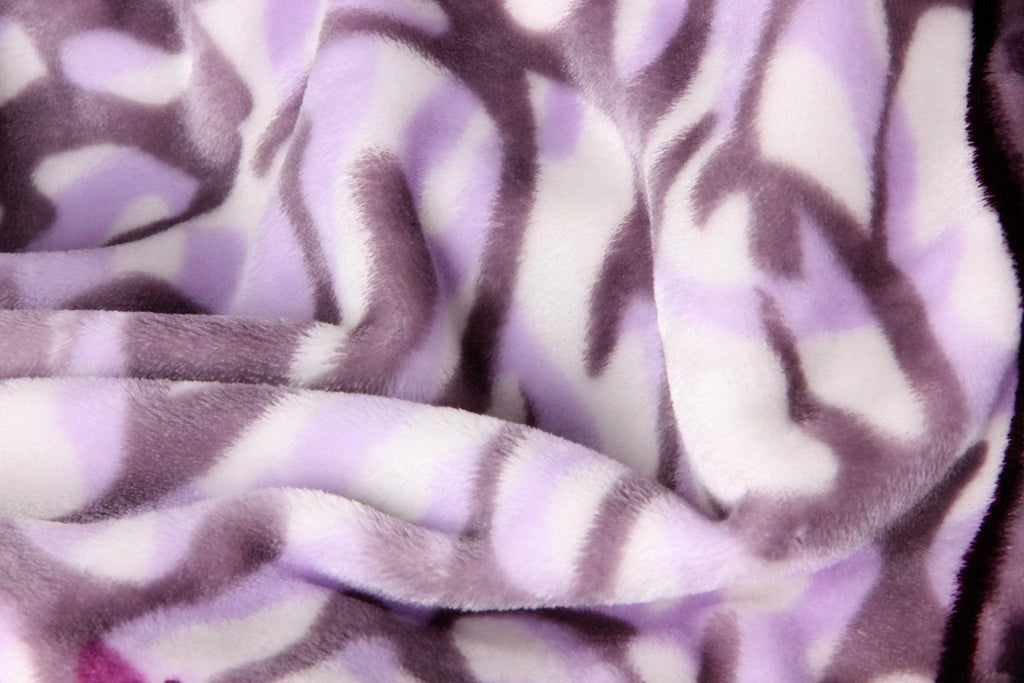 DaDa Bedding Orchid Blossoms Striped Floral Lavender Plush Fleece Flannel Throw Blanket (XY9833) DaDalogy Bedding Collection