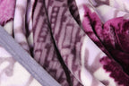 DaDa Bedding Orchid Blossoms Striped Floral Lavender Plush Fleece Flannel Throw Blanket (XY9833) DaDalogy Bedding Collection
