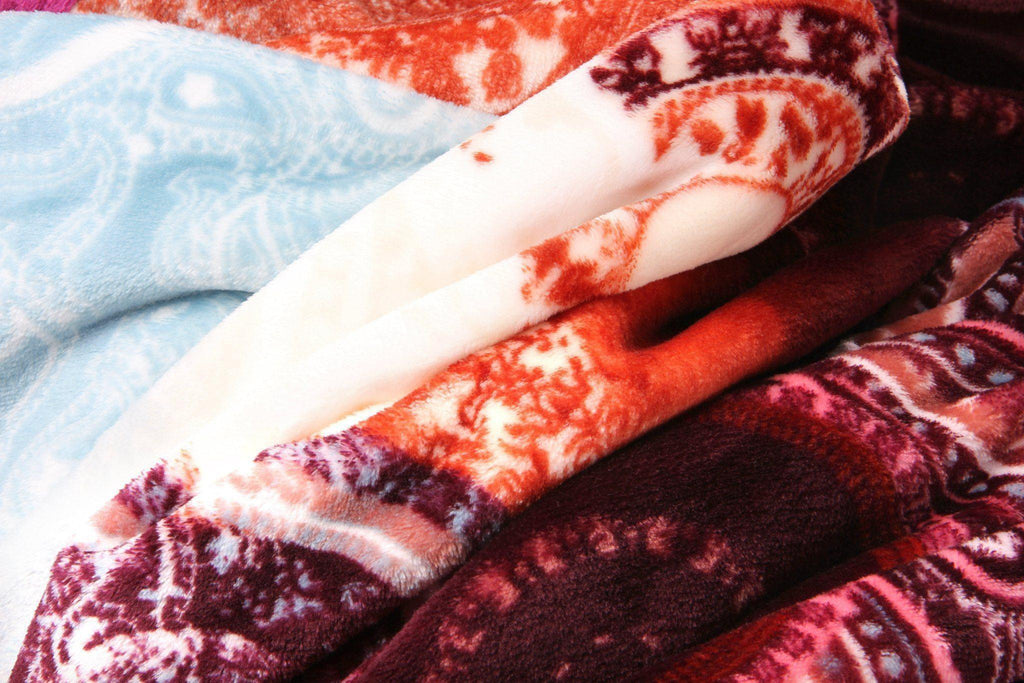 DaDa Bedding Paisley Dreams Floral Burgundy Mink Fleece Flannel Throw Blanket (XY0025) DaDalogy Bedding Collection