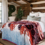 DaDa Bedding Paisley Dreams Floral Burgundy Mink Fleece Flannel Throw Blanket (XY0025) DaDalogy Bedding Collection