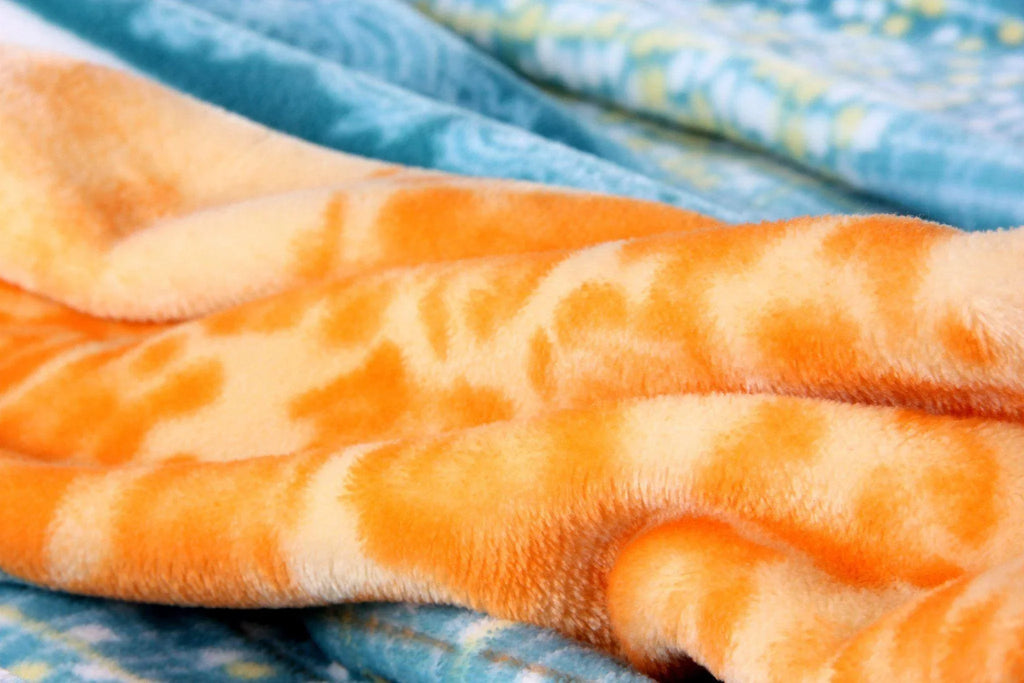 DaDa Bedding Papaya Beach Orange & Blue Reversible Soft Fleece Flannel Throw Blanket (XY9841) DaDalogy Bedding Collection