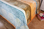 DaDa Bedding Papaya Beach Orange & Blue Reversible Soft Fleece Flannel Throw Blanket (XY9841) DaDalogy Bedding Collection