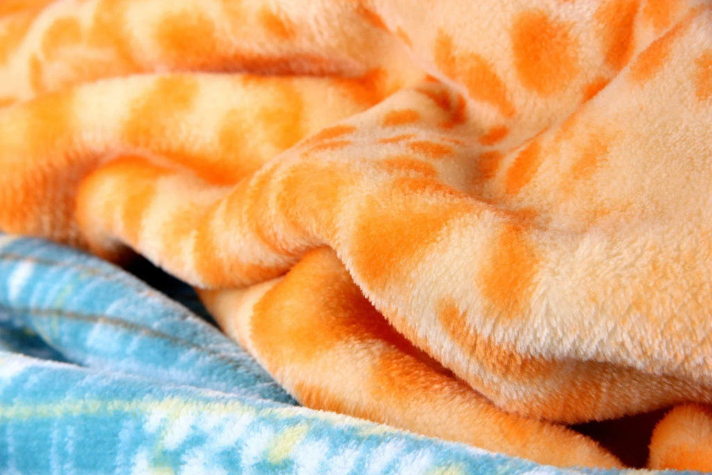 DaDa Bedding Papaya Beach Orange & Blue Reversible Soft Fleece Flannel Throw Blanket (XY9841) DaDalogy Bedding Collection