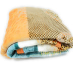 DaDa Bedding Papaya Beach Orange & Blue Reversible Soft Fleece Flannel Throw Blanket (XY9841) DaDalogy Bedding Collection