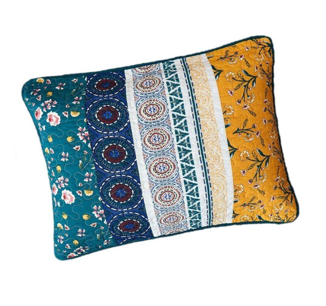 DaDa Bedding Patchwork Bed of Wild Flowers Floral King Size Pillow Sham Cover, 20" x 36" (JHW886) DaDalogy Bedding Collection